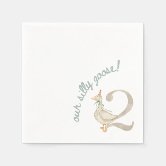 Serviette En Papier Notre Silly Goose 2e Anniversaire Napkin (Devant)