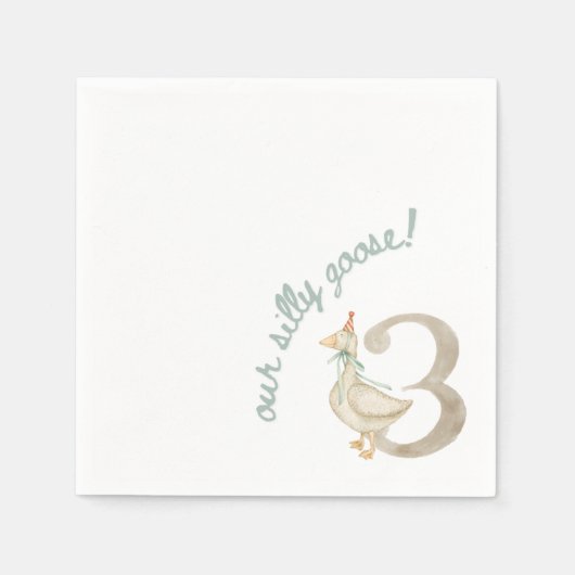 Serviette En Papier Notre Silly Goose 3e Anniversaire Napkin (Devant)