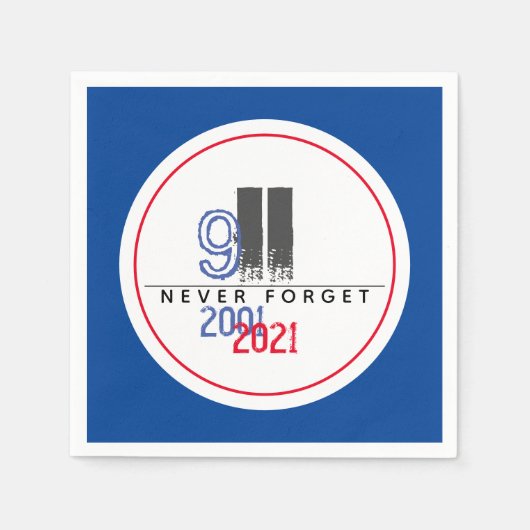Serviette En Papier N'oubliez jamais 911 Patriotic World Trade Center (Devant)