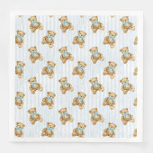 Serviette En Papier Nounours Bébé Bleu #1 (Devant)