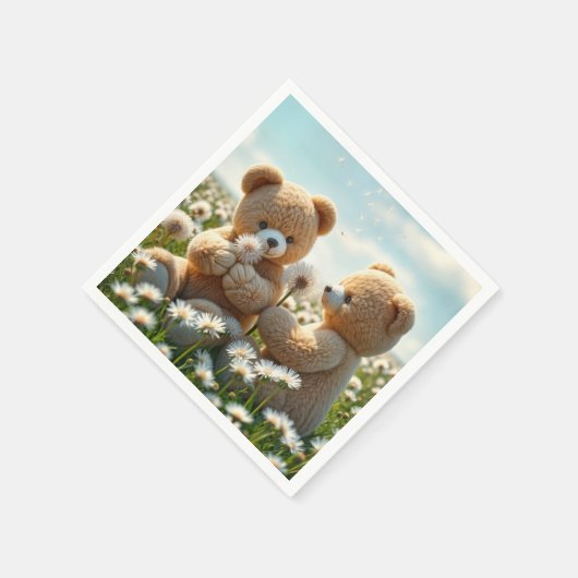 Serviette En Papier Nounours dans un champ d'été (Coin)