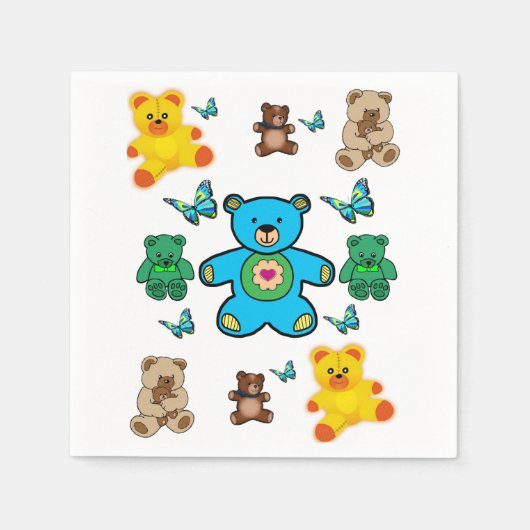 Serviette En Papier Nounours de Napkin papier (Devant)