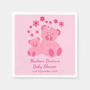 Serviette En Papier Nounours rose mignon Baby shower fille
