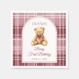 Serviette En Papier Nounours Teddy Bear Anniversaire 1 an