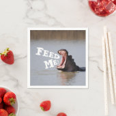 Serviette En Papier Nourris-moi ! Hippo Funny (En situation)