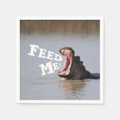 Serviette En Papier Nourris-moi ! Hippo Funny (Devant)