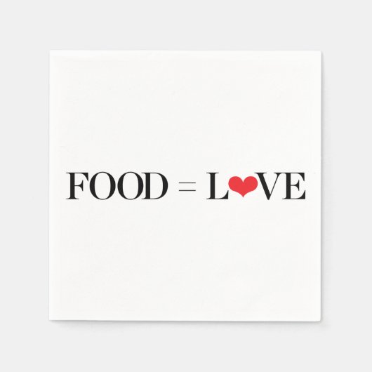 Serviette En Papier Nourriture = Amour (Devant)