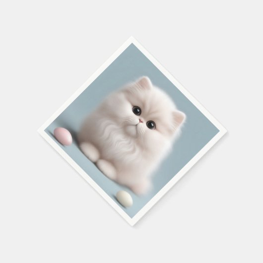 Serviette En Papier Nourriture Perse Chat Kitten (Coin)