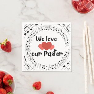 Serviette En Papier Nous Aimons Notre Pasteur