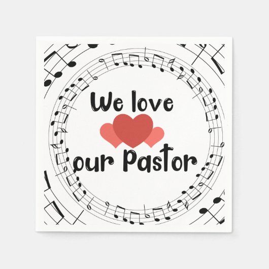 Serviette En Papier Nous Aimons Notre Pasteur (Devant)