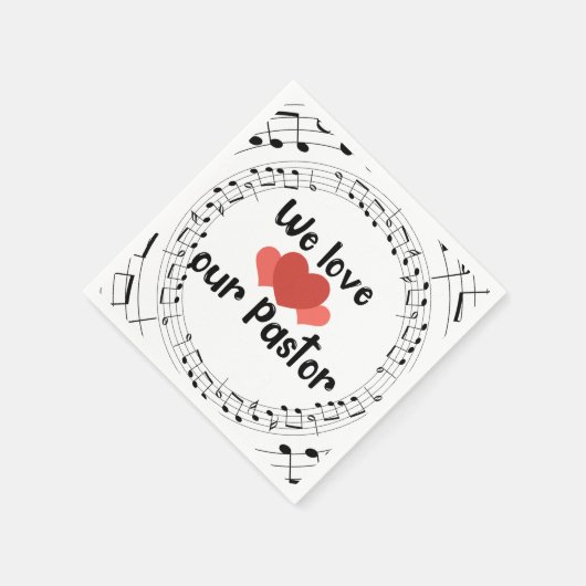 Serviette En Papier Nous Aimons Notre Pasteur (Coin)