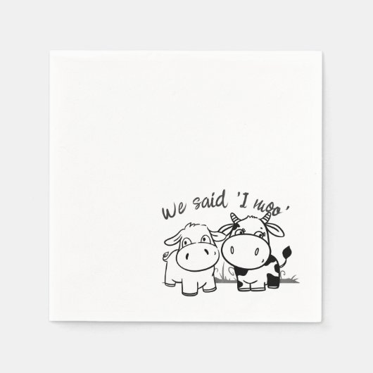 Serviette En Papier Nous Avons Dit Que Je Moo Mariage (Devant)