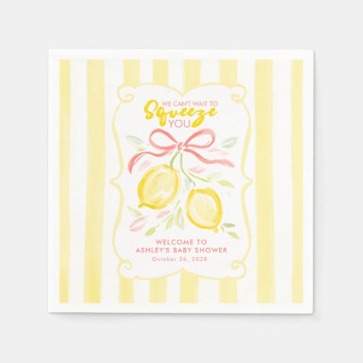Serviette En Papier Nous avons hâte de vous presser Fête de Bébé Citro (Devant)