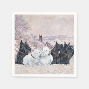 Serviette En Papier Nous cinq en hiver