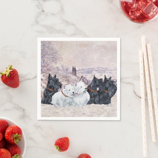 Serviette En Papier Nous cinq hiver (En situation)