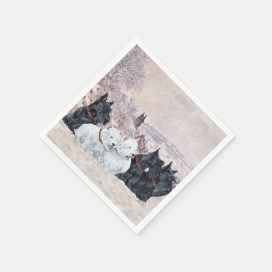 Serviette En Papier Nous cinq hiver (Coin)