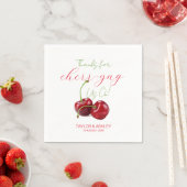 Serviette En Papier Nous Encourageant Sur Fruit De Cerise  (En situation)