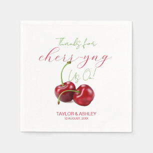 Serviette En Papier Nous Encourageant Sur Fruit De Cerise 