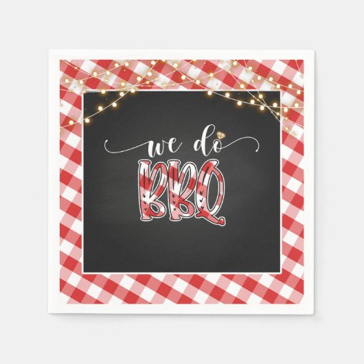 Serviette En Papier Nous faisons BBQ Papier Napkin - En vichy (Devant)