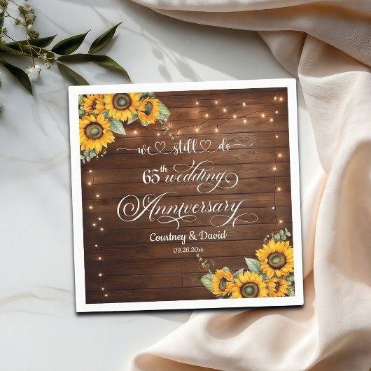 Serviette En Papier Nous Faisons Encore 65ème Anniversaire De Mariage