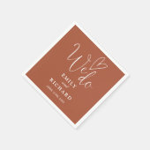 Serviette En Papier Nous Faisons Script Love Coeur Mariage Terracotta (Coin)