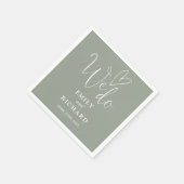 Serviette En Papier Nous faisons Script Love Heart Sage Mariage vert (Coin)