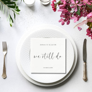 Serviette En Papier Nous Faisons Toujours Black & White Vow Renewal Co