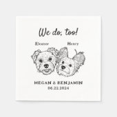 Serviette En Papier Nous Faisons Trop 2 Chiens Visages Cocktail Mariag (Devant)