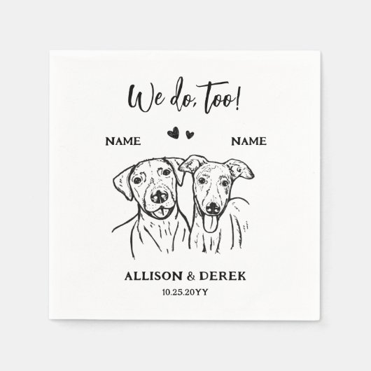 Serviette En Papier Nous faisons trop Chien Cute 2 Chiens Dessin Maria (Devant)