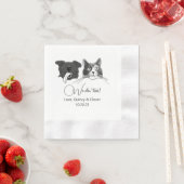 Serviette En Papier Nous Faisons Trop Noir Et Blanc Chien Personnalisé (En situation)