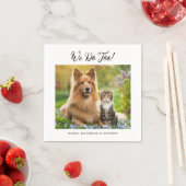 Serviette En Papier Nous Faisons Trop Simple Moderne Cute Photo Mariag (En situation)