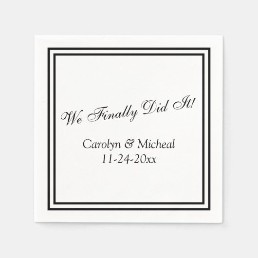 Serviette En Papier Nous l'avons enfin fait Fiançailles ou Mariage per (Devant)