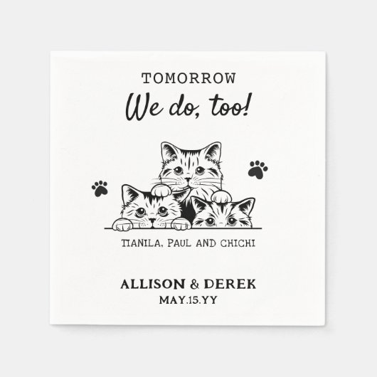 Serviette En Papier Nous le faisons aussi | Nom de l'animal de compagn (Devant)