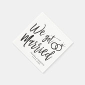 Serviette En Papier Nous nous sommes mariés Script Lettres de la fête  (Coin)