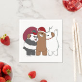 Serviette En Papier Nous Ours Nus - Bonnes Fêtes (En situation)