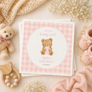 Serviette En Papier Nous pouvons à peine attendre Ourse Fille Baby Sho