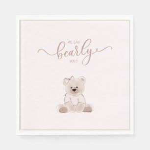 Serviette En Papier Nous pouvons à peine attendre Teddy Bear Rose Fête