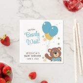 Serviette En Papier Nous Pouvons Attendre Assez Bleu Bébé Garçon Douch (En situation)