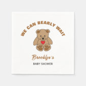 Serviette En Papier Nous pouvons attendre Baby shower Brown ours en pe (Devant)