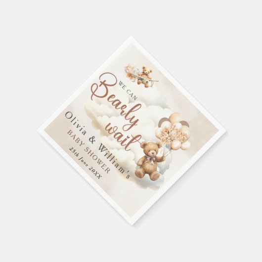 Serviette En Papier Nous pouvons attendre Boho Baby shower neutre genr (Coin)