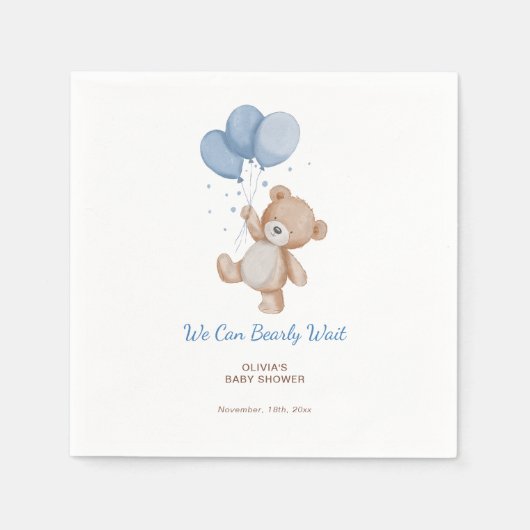 Serviette En Papier Nous pouvons attendre le Baby shower (Devant)