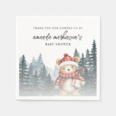 Serviette En Papier Nous pouvons attendre le Baby shower d'hiver (Devant)