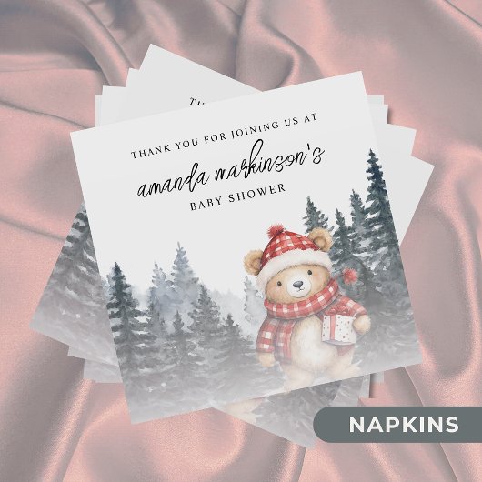 Serviette En Papier Nous pouvons attendre le Baby shower d'hiver