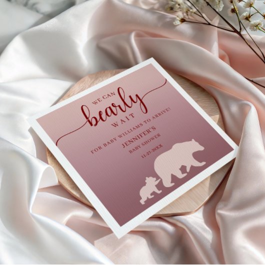 Serviette En Papier Nous Pouvons Attendre Russe Rose