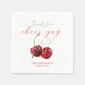 Serviette En Papier Nous Saluons Sur Les Fruits De Cerise (Devant)