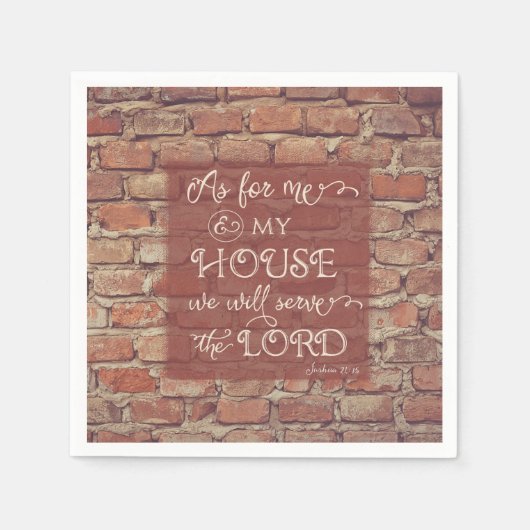 Serviette En Papier Nous Serons le Seigneur - Josué 24:15 (Devant)