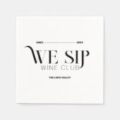 Serviette En Papier Nous Sip Club Vin Cimier Personnalisé Élégant (Devant)