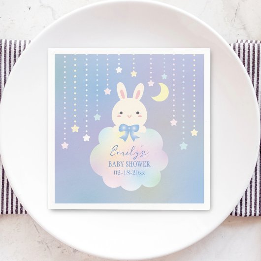 Serviette En Papier Nous sommes au-dessus de la lune petit lapin petit