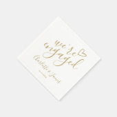 Serviette En Papier Nous sommes Engaged Engagement Party Chic Gold (Coin)
