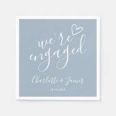Serviette En Papier Nous sommes Engaged Engagement Party Dusty Blue (Devant)
